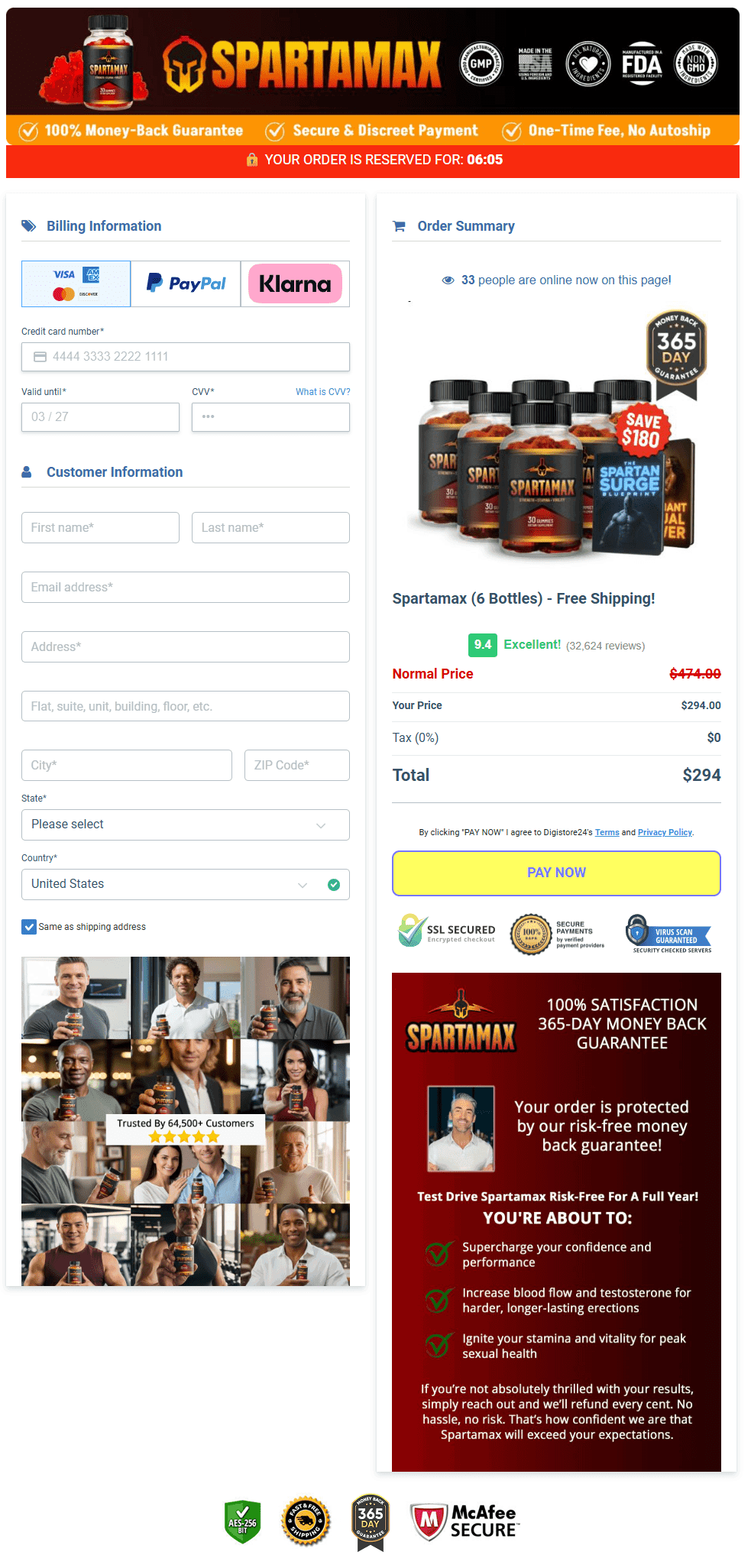 Spartamax Order Page